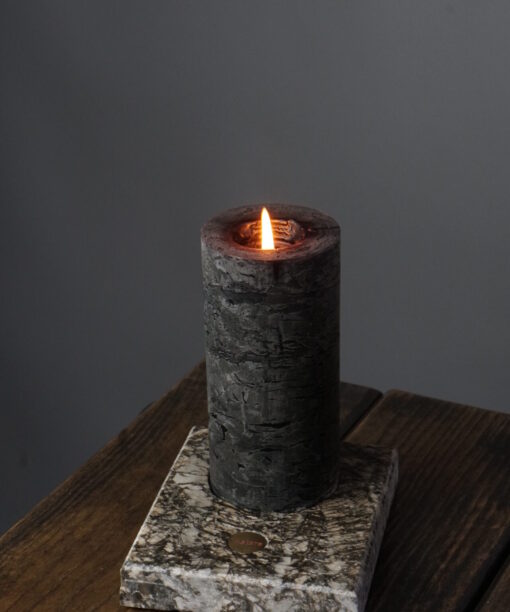 Підсвічник Автентичний камінь алебастр Сірий Rsr_candle0009